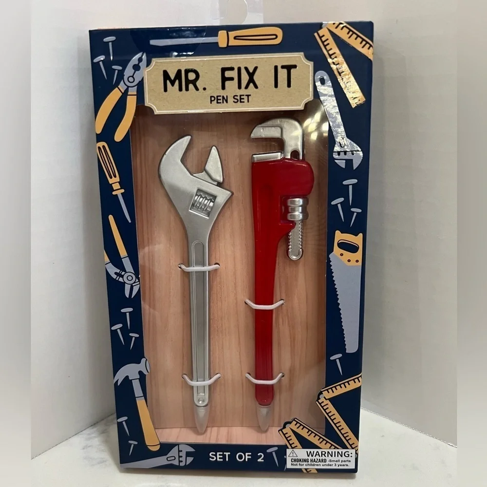 Mr. Fix It Pen Set - Silver and Red 👷🔧📏