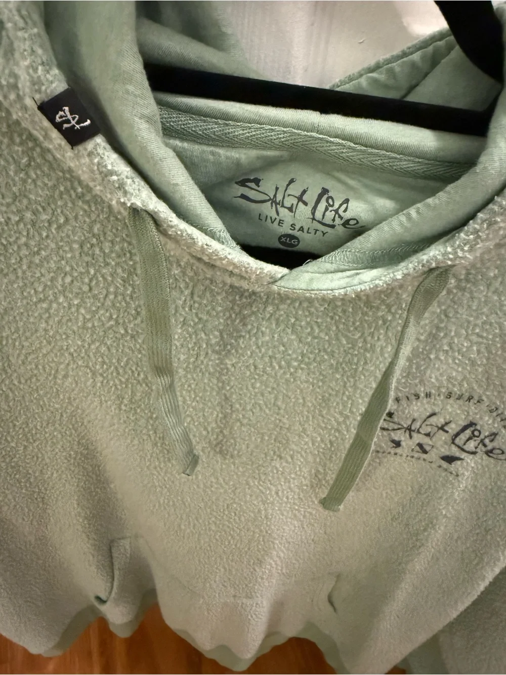 Salt Life Men’s Sage Green Sherpa Pullover Hoodie xl. New