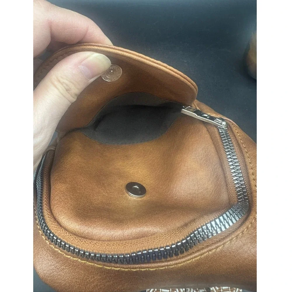 CLUCI Sling Bag Cognac Brown Vegan Leather Crossbody Chest Pack Strap NEW