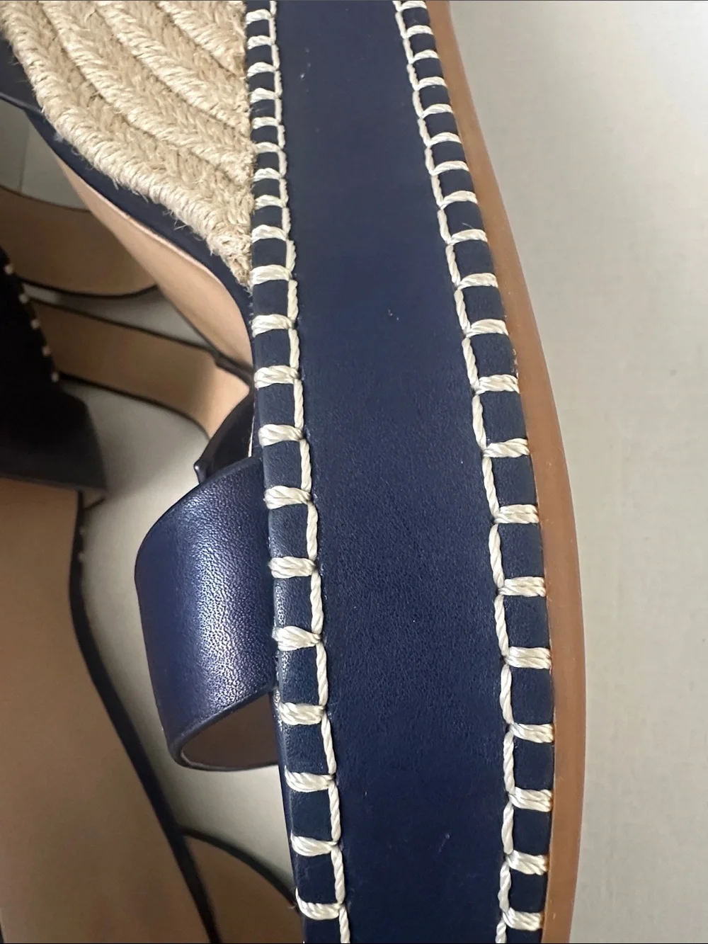 Ralph Lauren navy leather