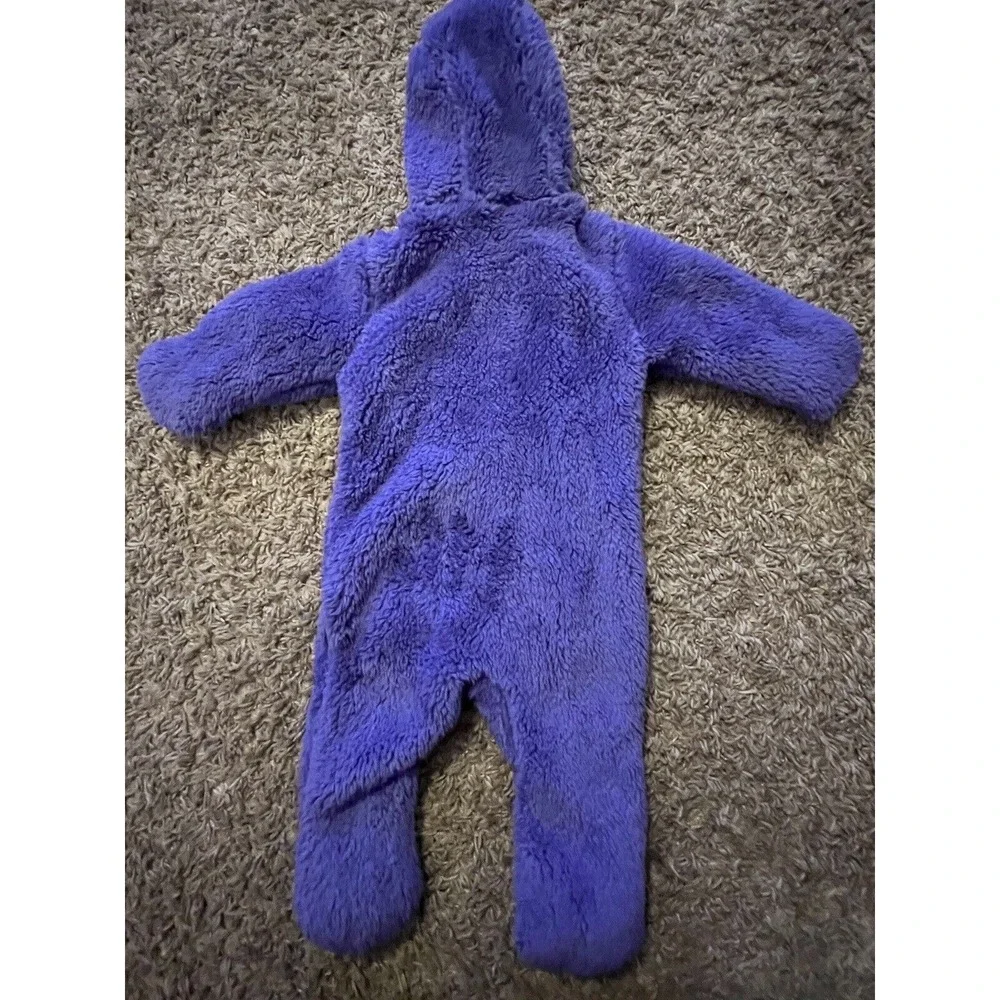 Snozu Size 3-6 Month Purple Fleece One Piece Zip Up Snow‎ Suit With Hood Soft