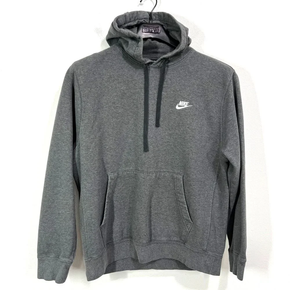 Nike‎ Sportswear Club Fleece Pullover Hoodie Sweatshirt Mens Large Gray Casual