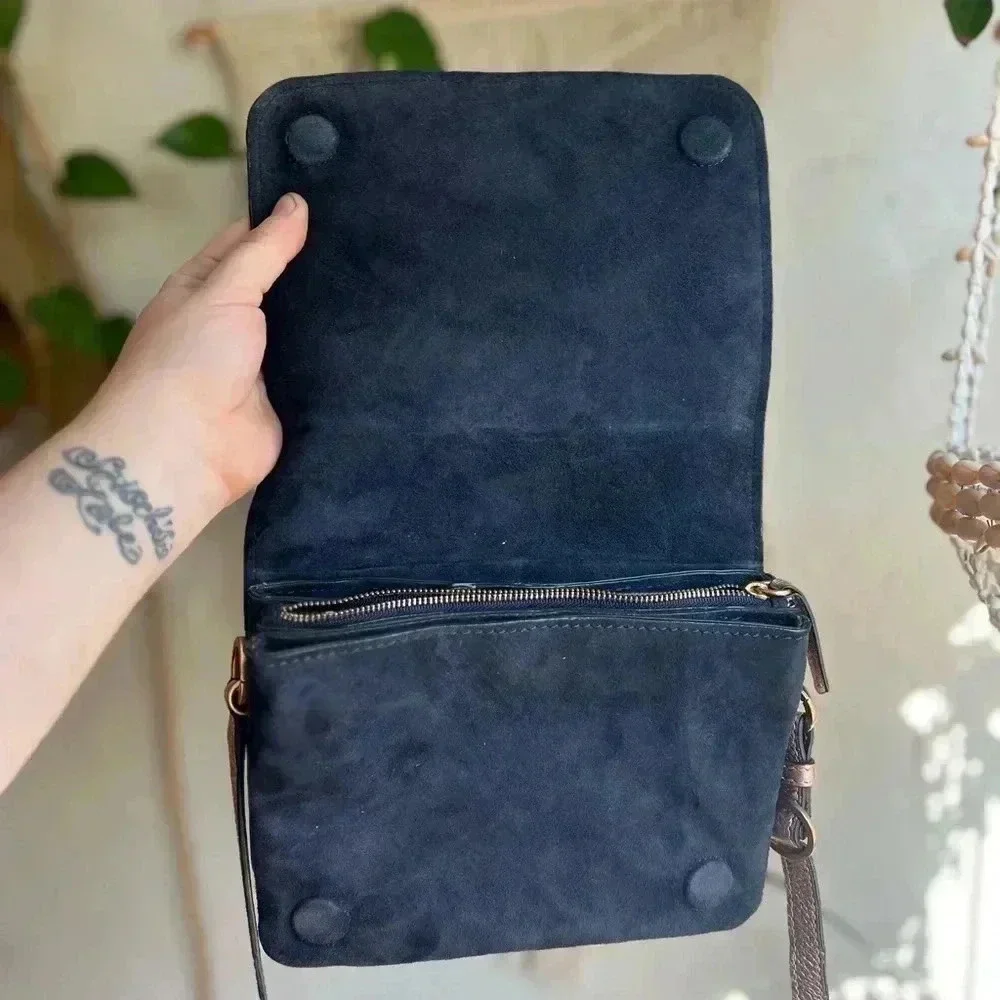 Boden Metallic Gold Crossbody Bag with many organizational features