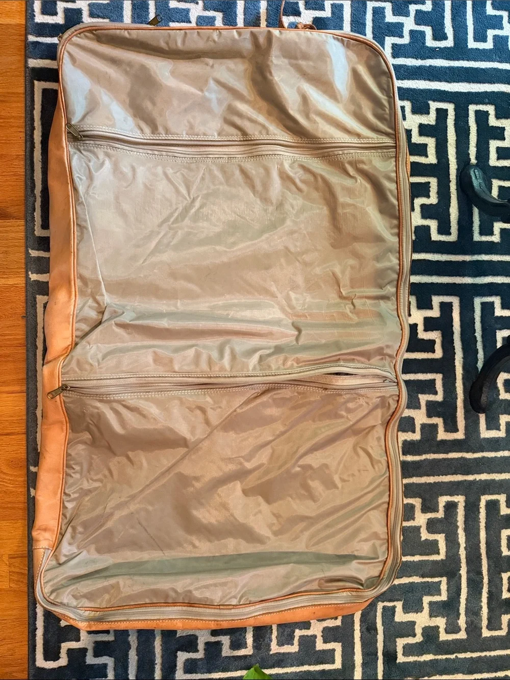 Hand-Tooled Leather Weekender Bag in Tan