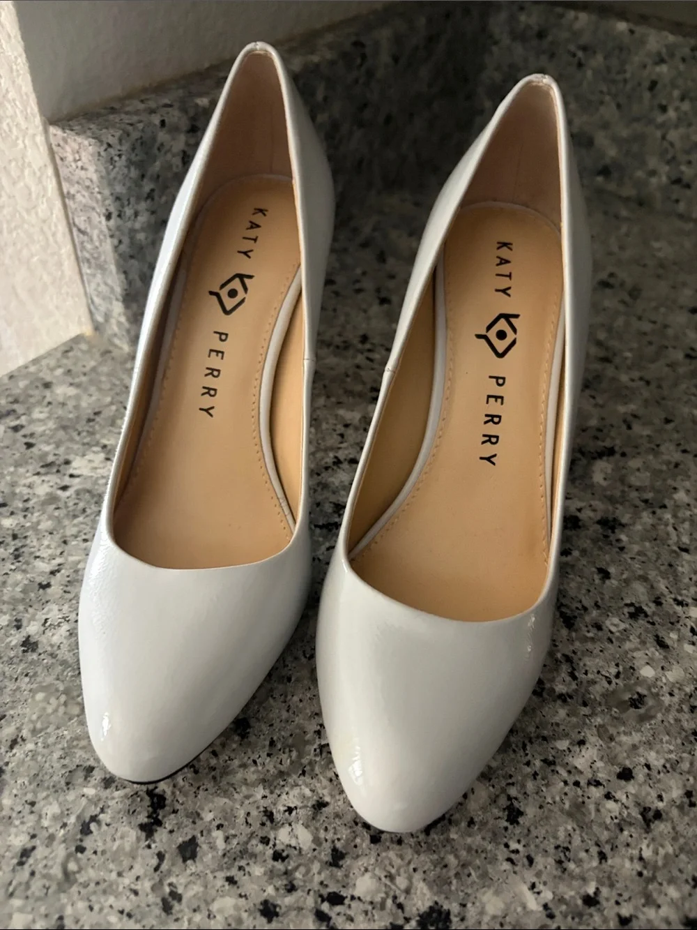Katy Perry Collections White Patent Pointed Toe Pumps