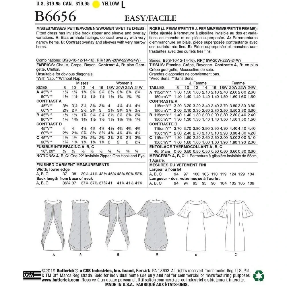 Butterick b6656 sewing