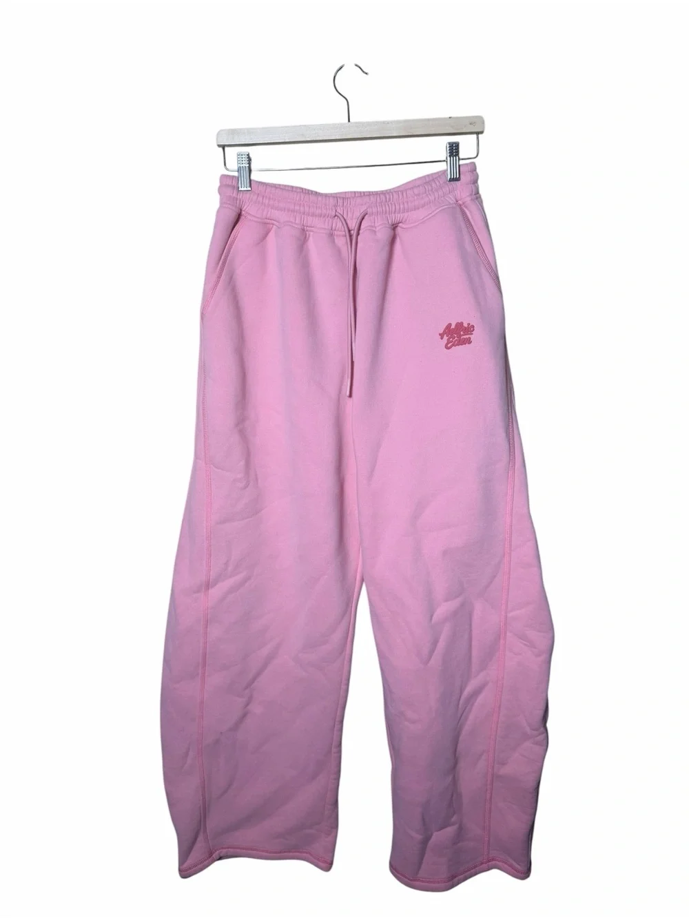 Aelfric Eden Souffle Cropped Hoodie Wide Leg Pants Set Baby Pink Size Large