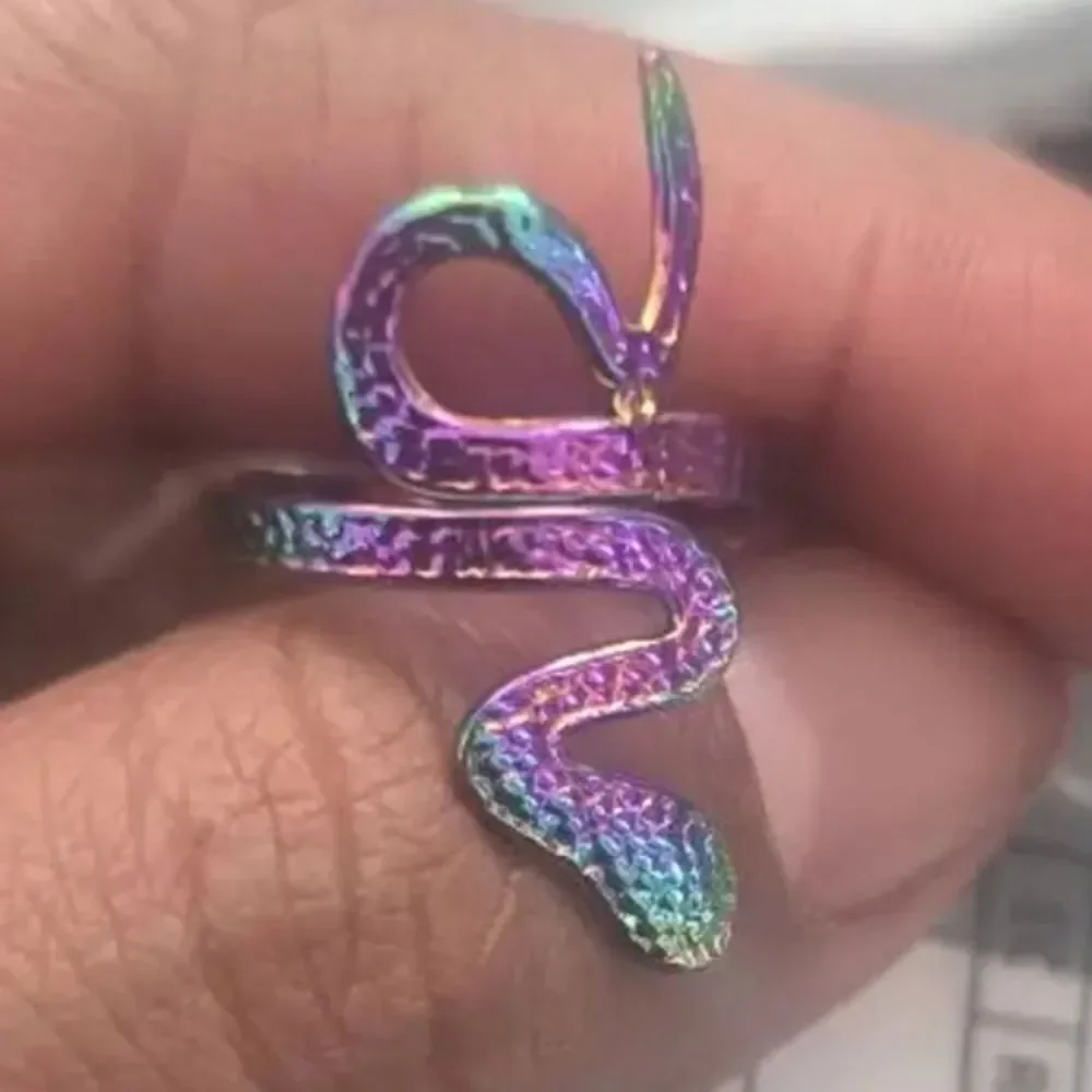 Iridescent Snake Ring For Adults