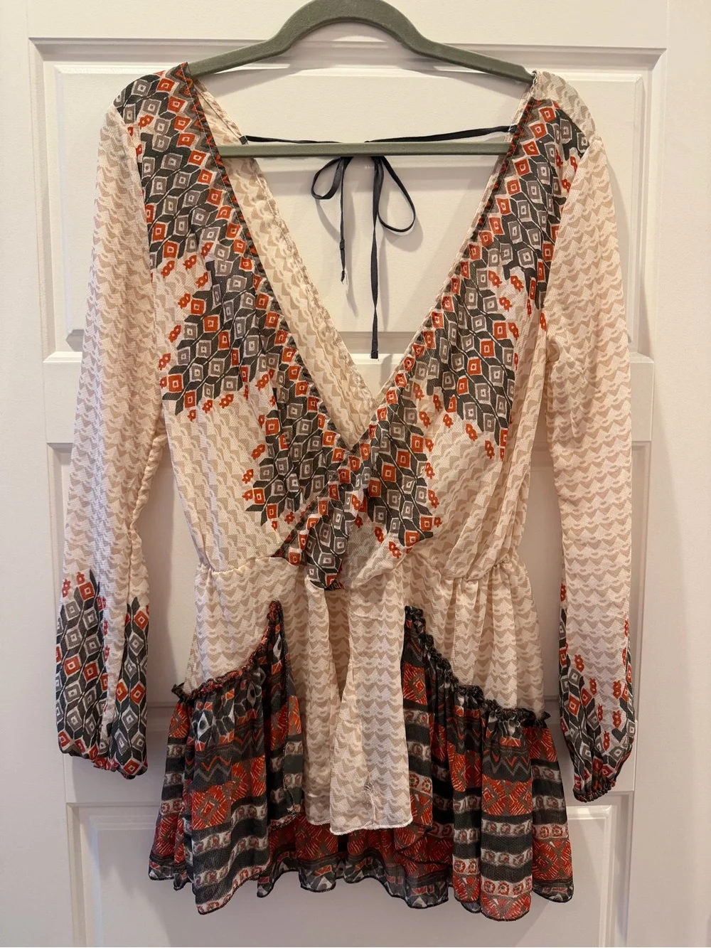 Free People Boho Top Wrap Sheer