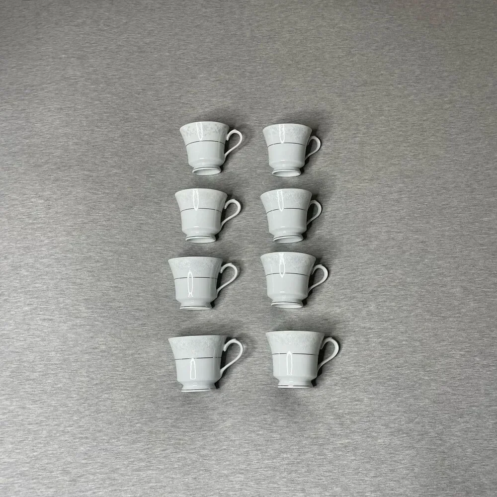China Pearl Vintage Fine China Porcelain Coffee Tea Cup 8 PCS. Set