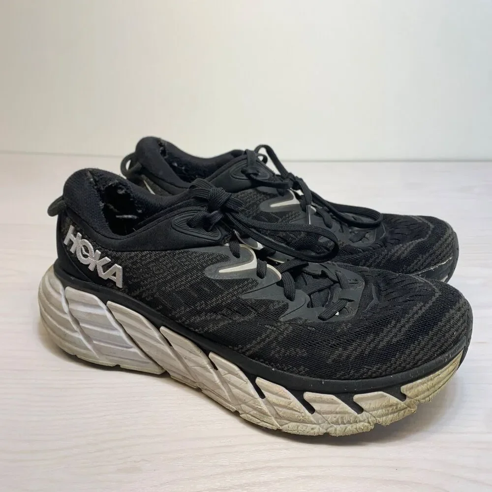 Hoka One One Shoes Gaviota 4‎ Women's Size 8B Black White Athletic Sneaker