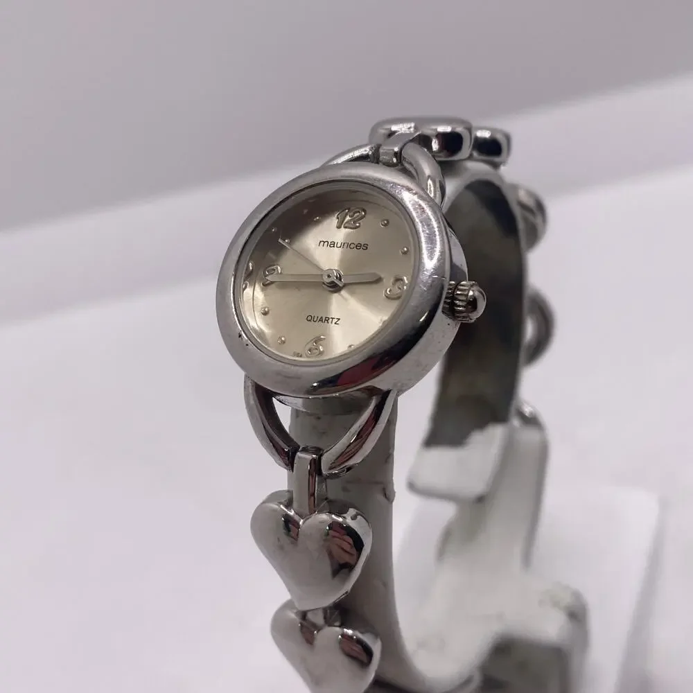 Maurices Womens Silver Tone Heart Watch New Battery