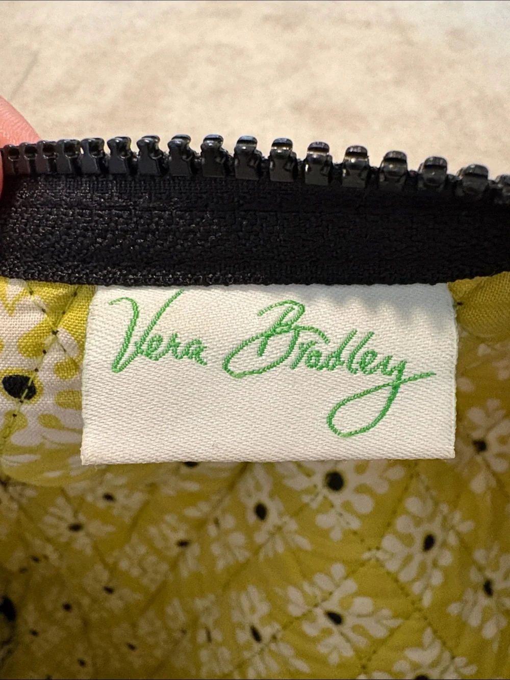 Quilted Vera Bradley Floral Bag in Yellow & Black - Shoulder Tote