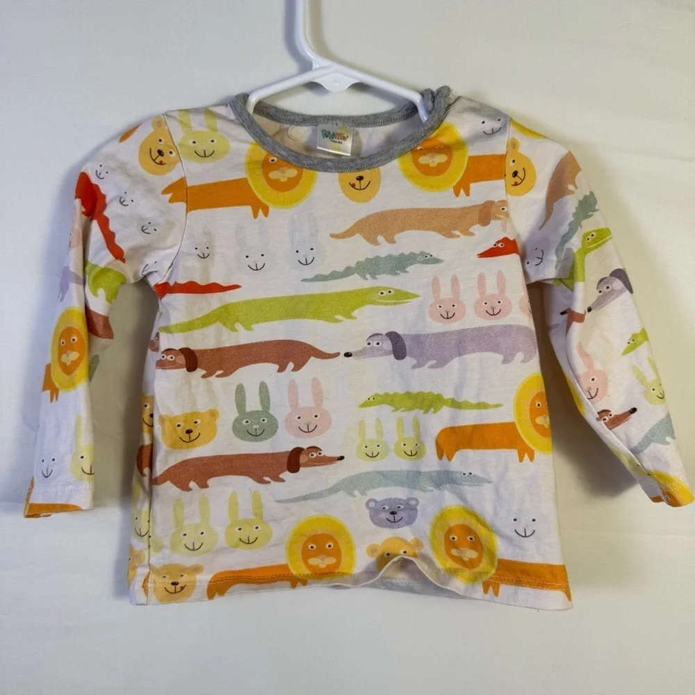 Peppy Mini Colorful Animal Print Kids Sleep Shirt Size 18M