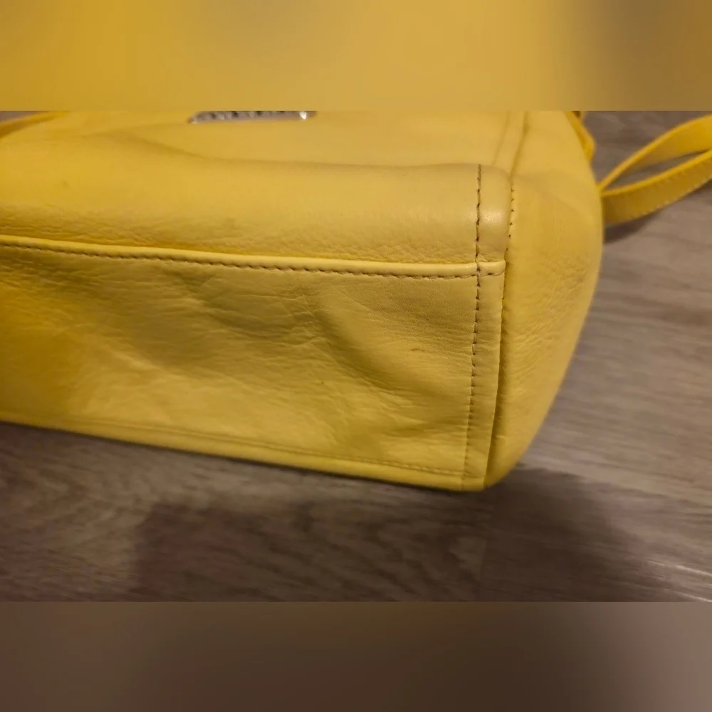 Brighton Yellow Shoulder Bag with Gold Hardware
