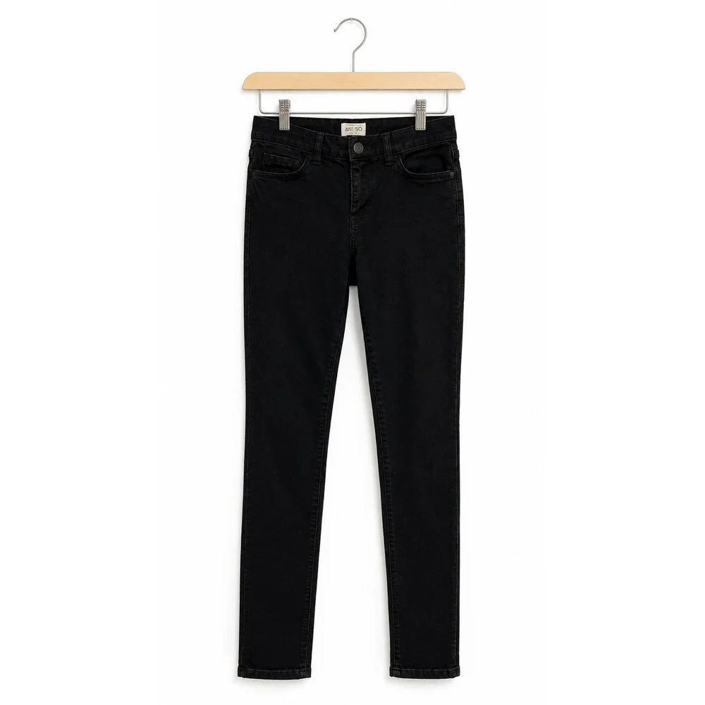 The Childrens Place‎ Girls Super Skinny Stretch Jeans Black Denim Size 8