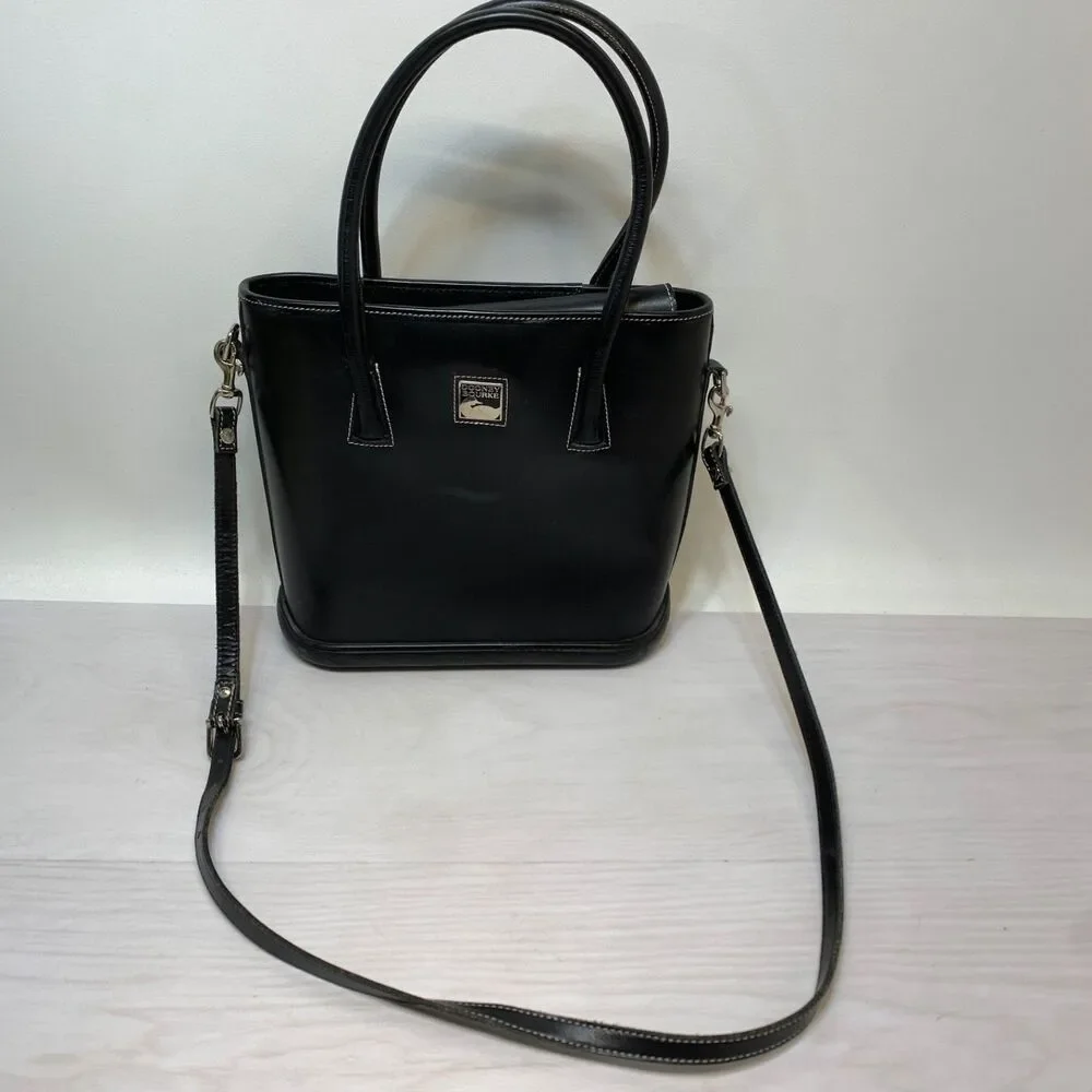 Dooney And‎ Bourke Womens Parasole Black Tote W/ Removable Crossbody Strap