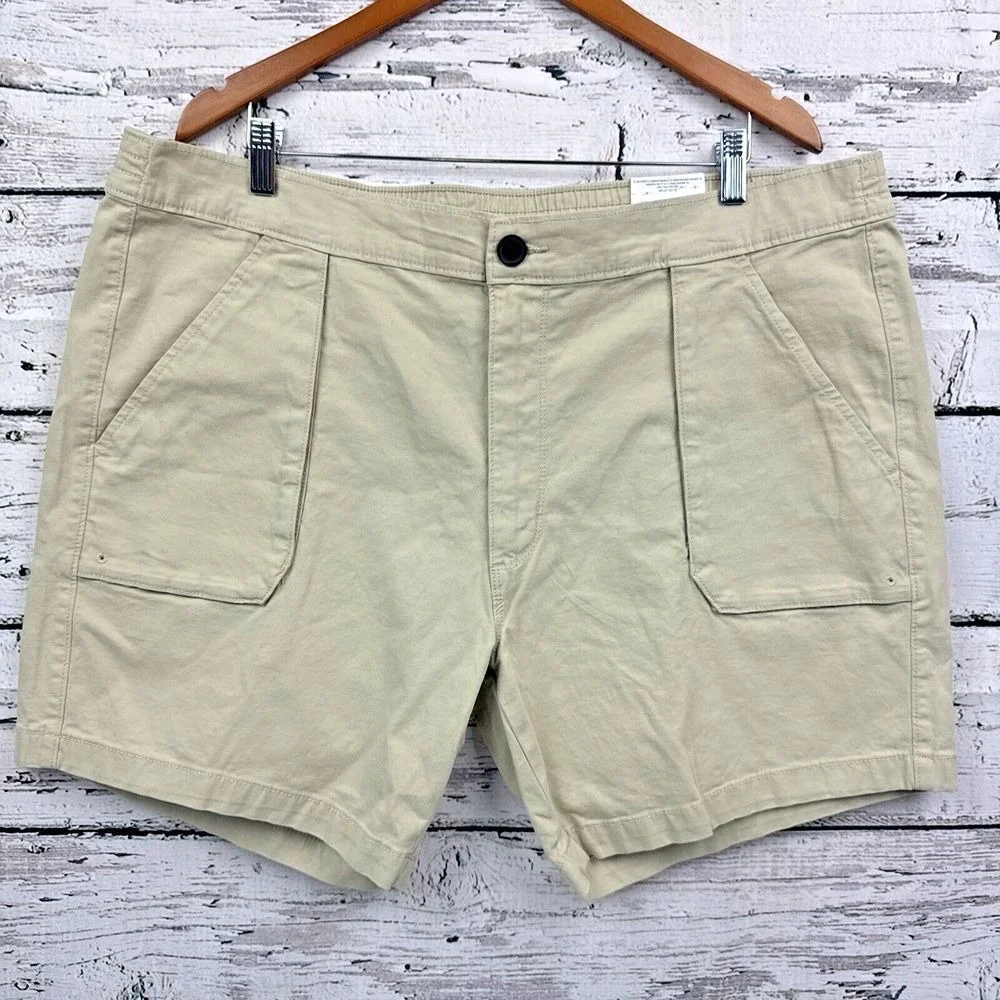 St. John's Bay Men's Khaki Front Pocket Cotton Blend 🆕 Shorts [Size 42] New‎