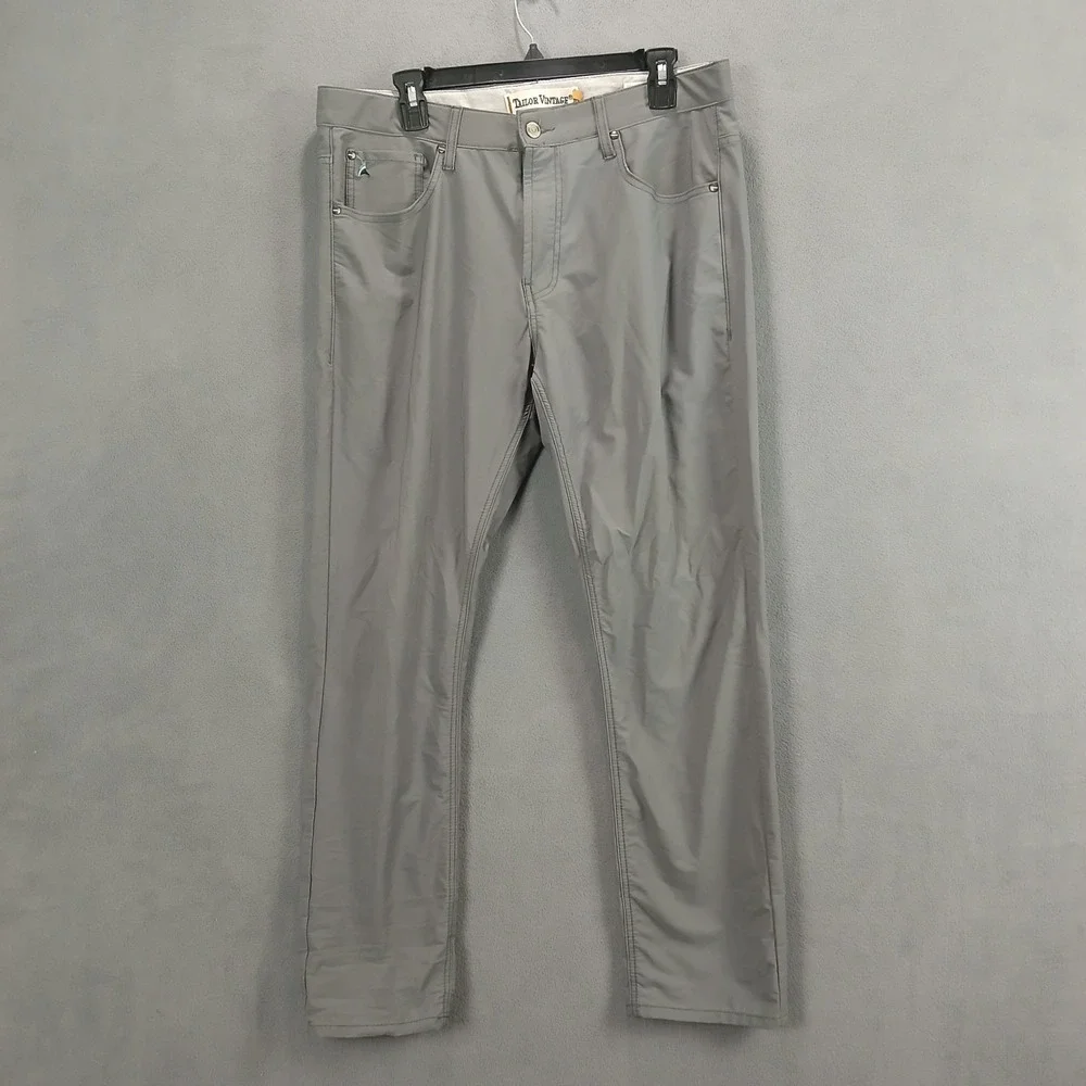 Tailor Vintage Movement Pants Men's 36x30 Gray Nylon Stretch‎ Slim Fit Utility
