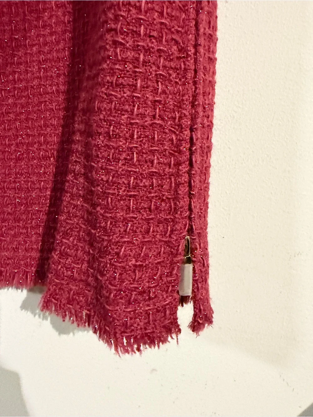Chanel fuschia silver fantasy tweed skirt