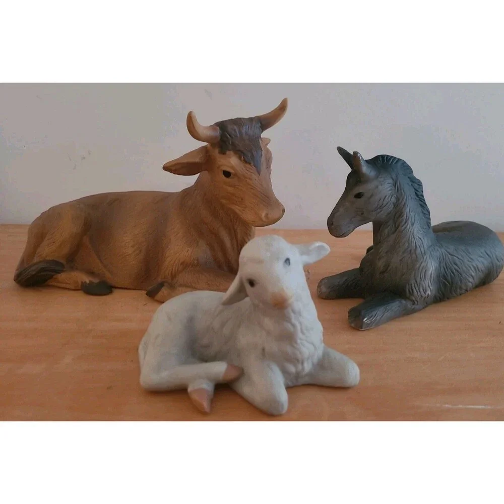 Lot 3 Kirkland Signature Nativity Set 75177  Animals Ox Sheep Donkey Vintage