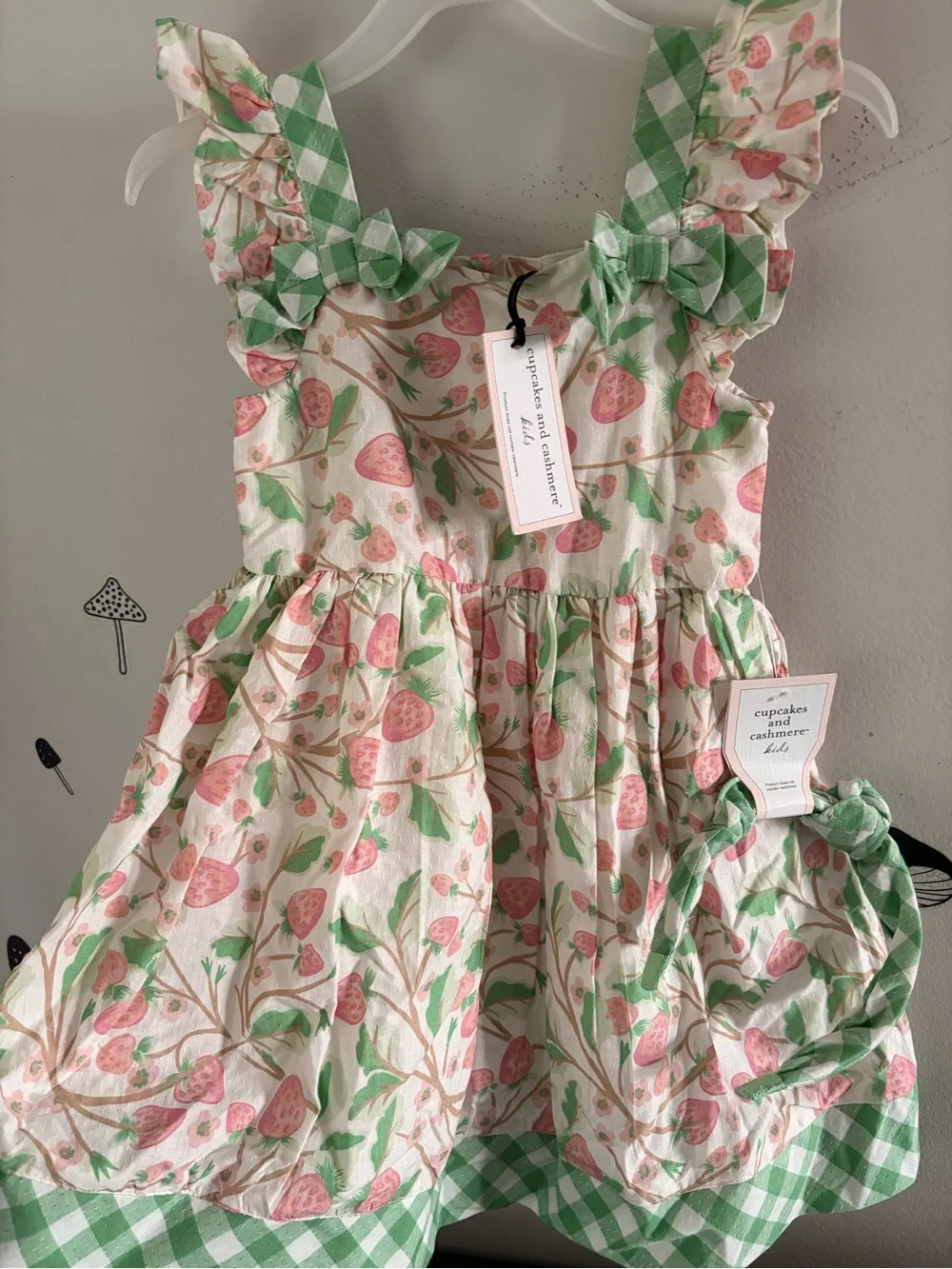 Cupcakes & Cashmere Pink Strawberry Print Dress with Matching Headband