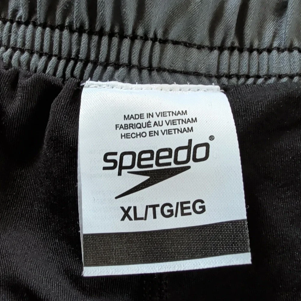 Speedo Shorts Mens XL Gray Swim Trunks‎ Board Shorts Drawstring Cargo Pocket
