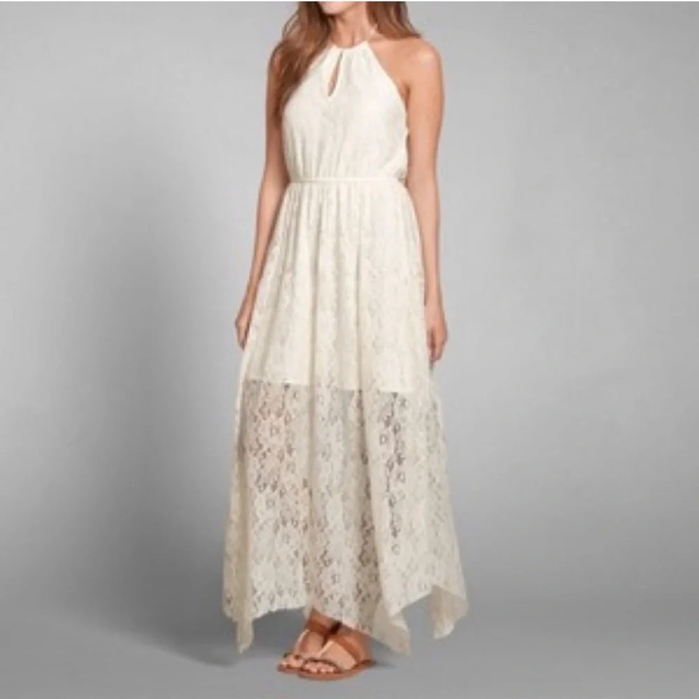 Abercrombie & fitch cream lace maxi dress NWOT