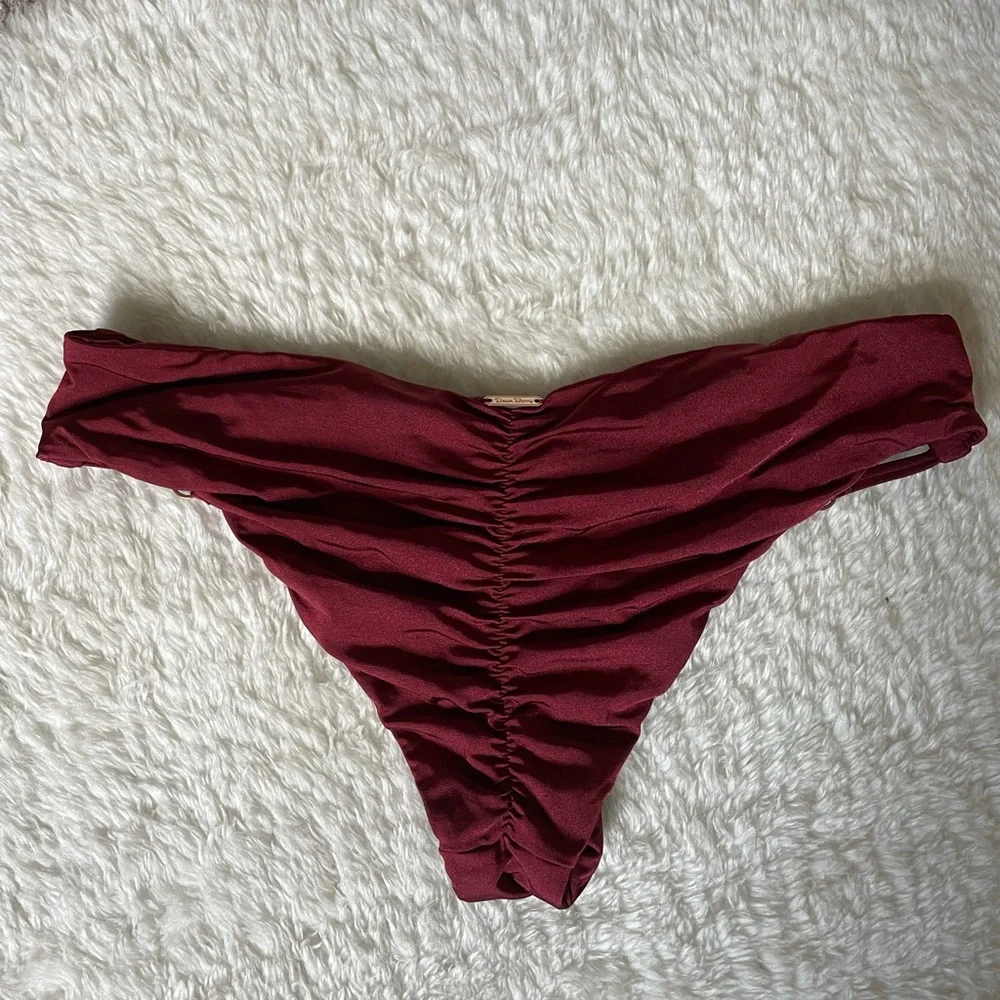 Beach Bunny Burgundy Strappy Triangle Bikini