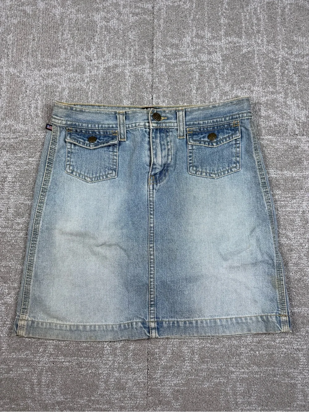 Vintage Y2K Polo Ralph Lauren Jean Co Mini Denim Skirt Women Size 12