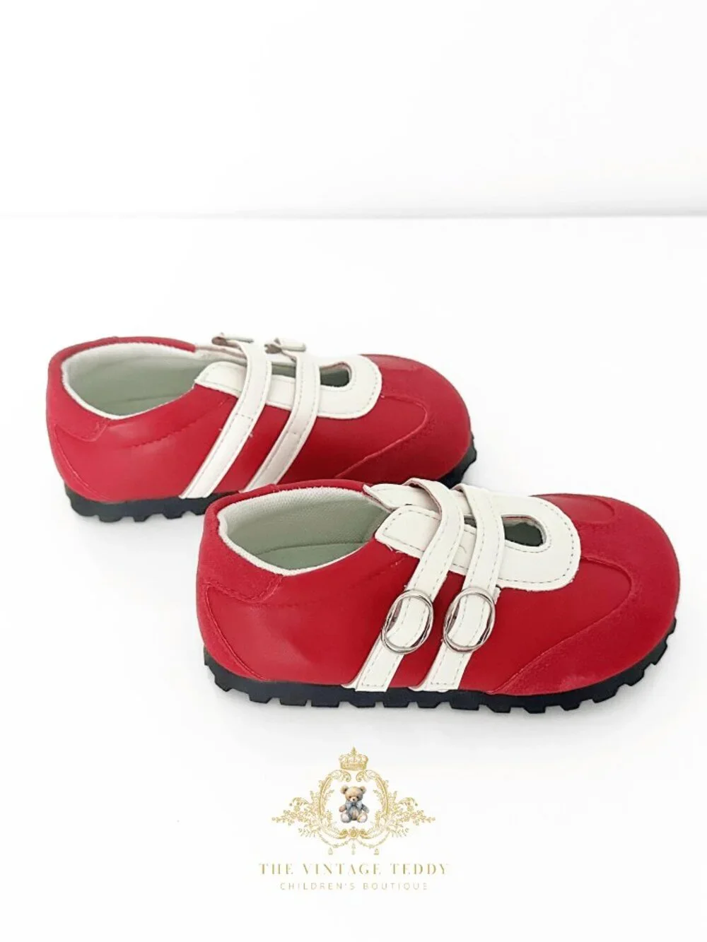 NWT Cute Girls Sneakers Children's Shoes Kicks Athletic Sports Stripes Red 9