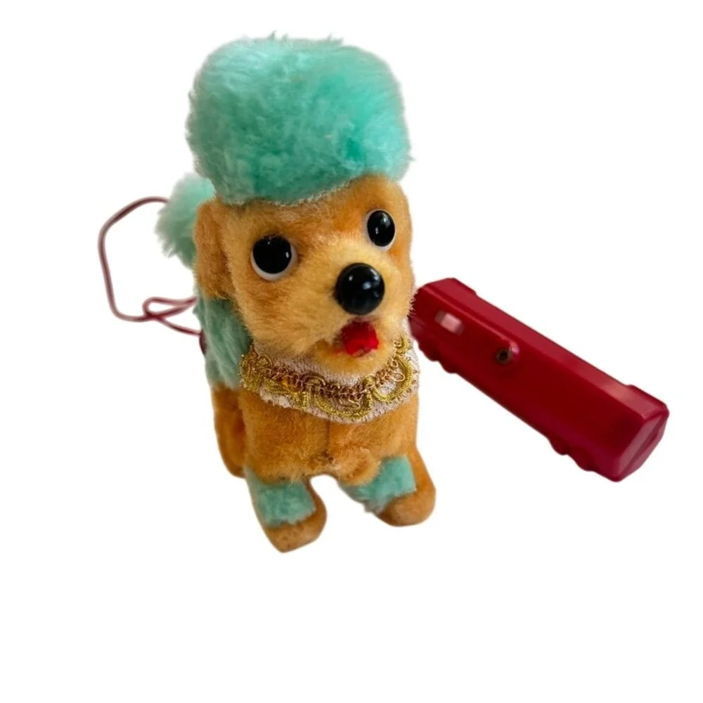 VTG Tiny French Poodle Battery Operated Controlled Toy Plush Animal Japan Rare