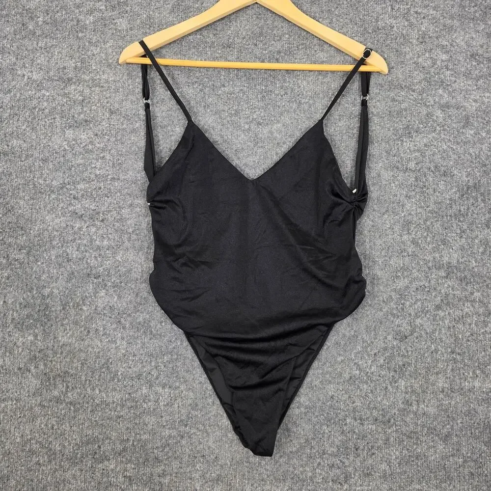 Baobab Swimsuit Medium Black One Piece Shell Side Detail Beach Pool Vacation