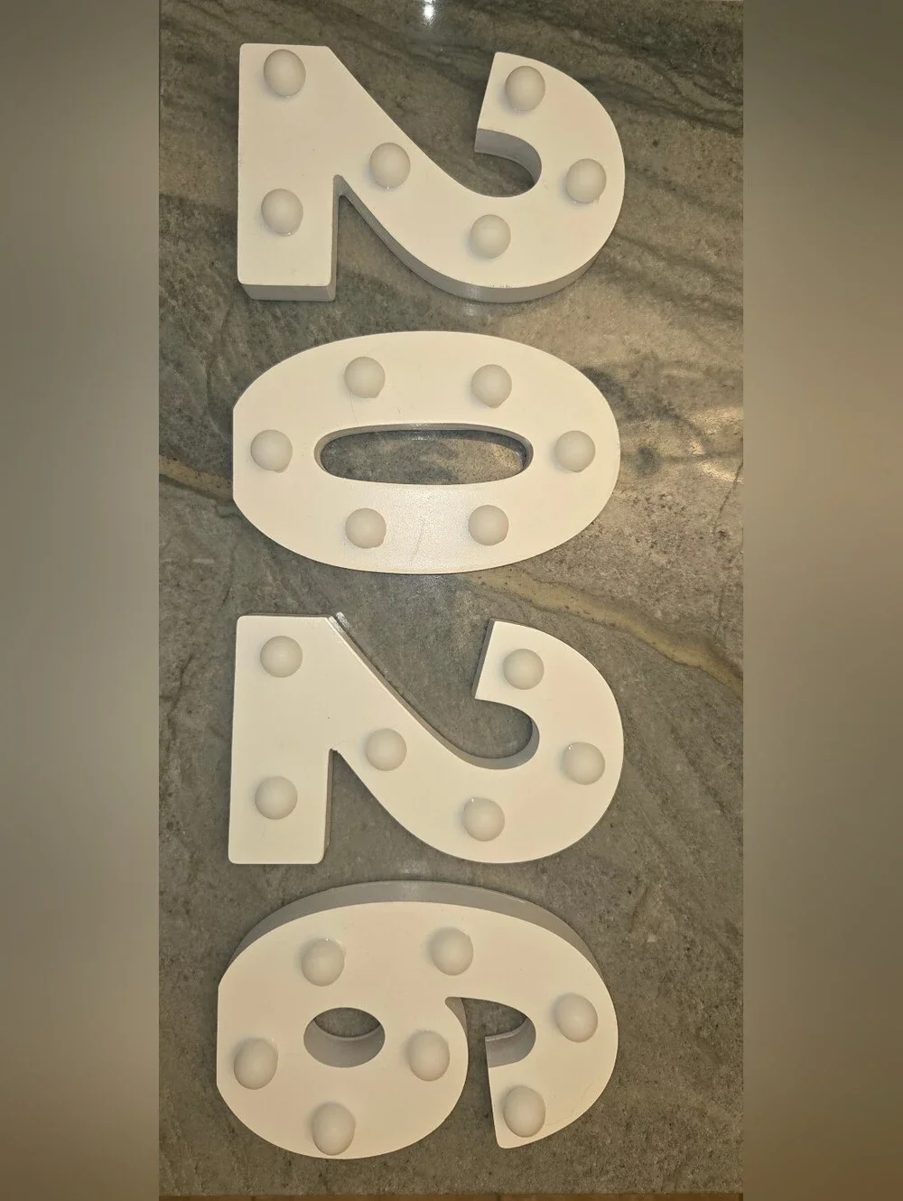 White Wood Marquee Numbers - 2026