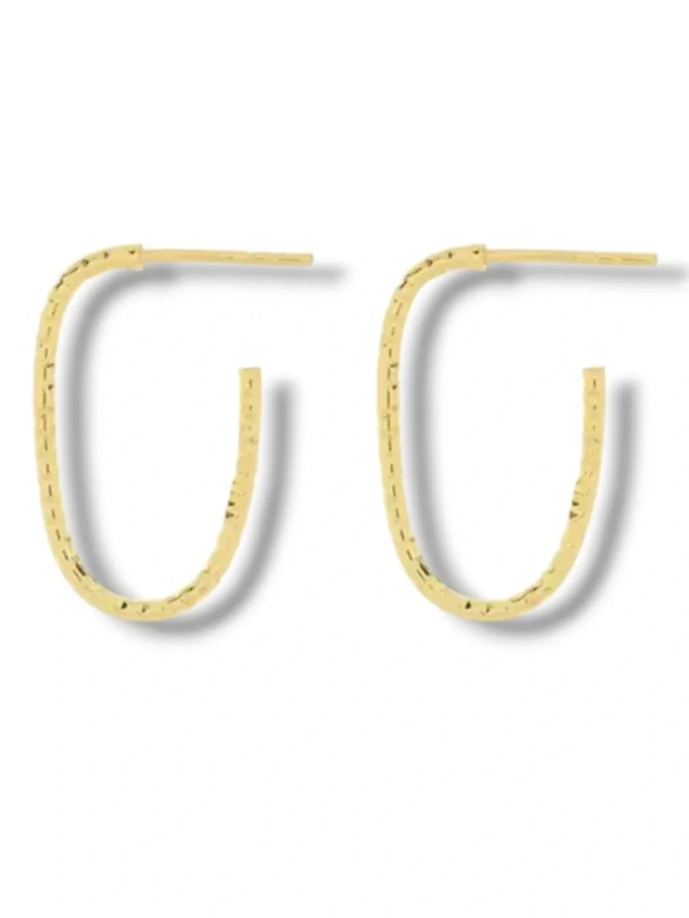 Argento Vivo Women’s Sterling Silver Gold Textured Hoop Earrings