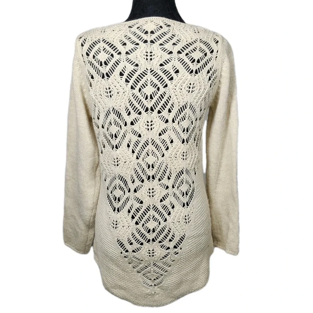 Bianca B Made in Italy Cream Wool Blend Knit Sweater‎ Women's Size M