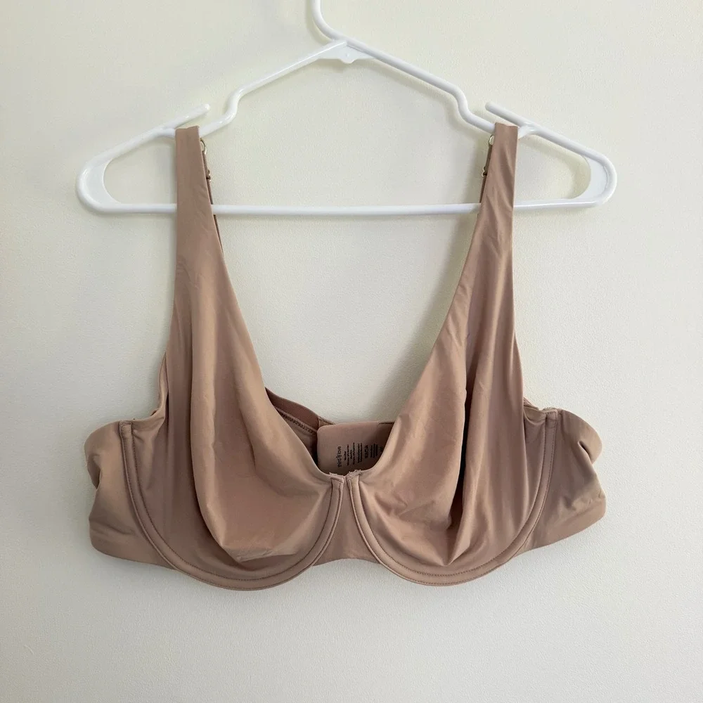 Thirdlove 24/7 Classic Second Skin Microfiber Unlined T-Shirt Bra Taupe 40C