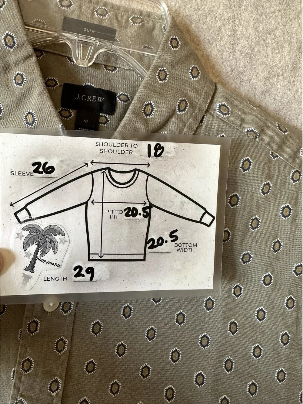 J. Crew measurements taken