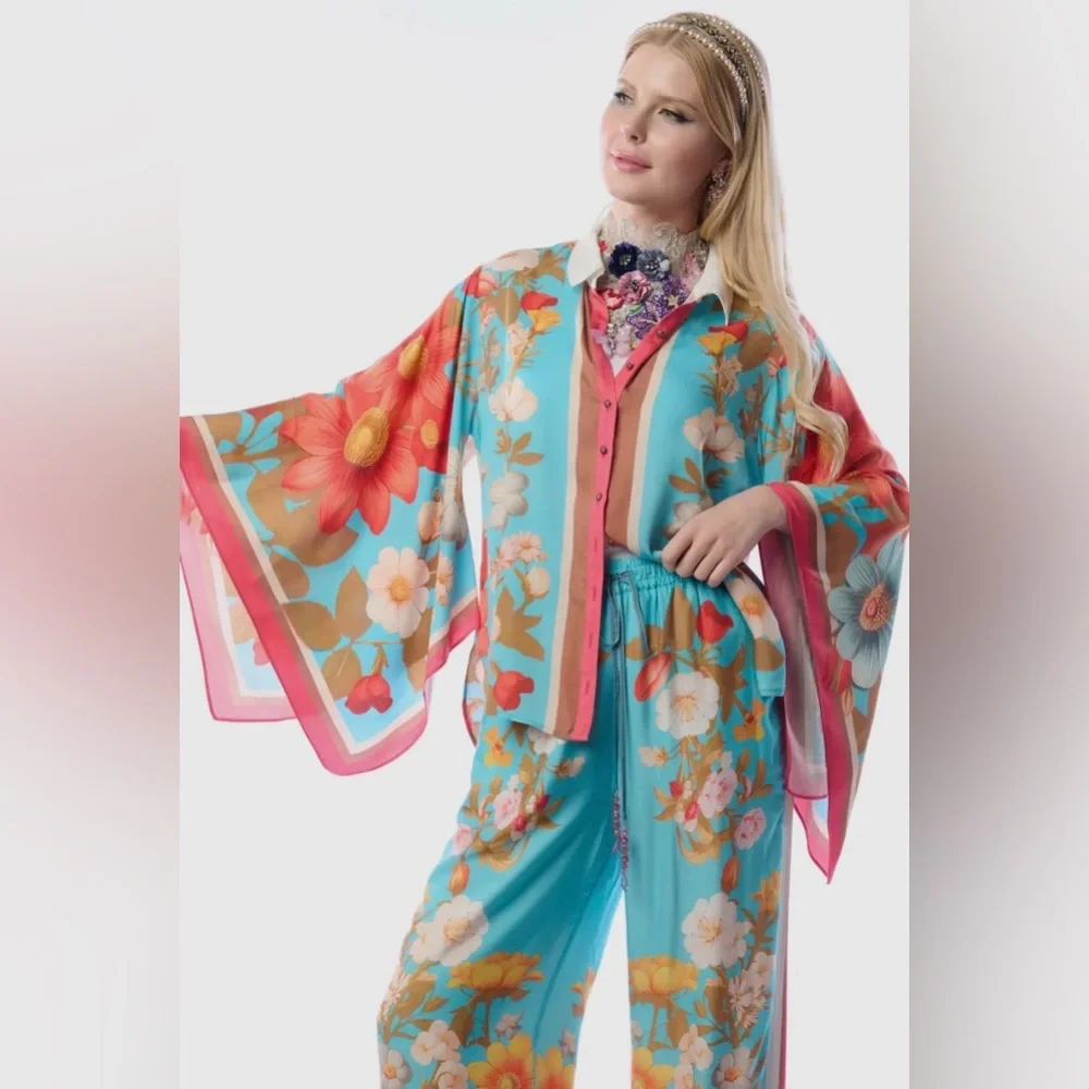NWT‎ Aratta Floral Garden Set L Top & Pants