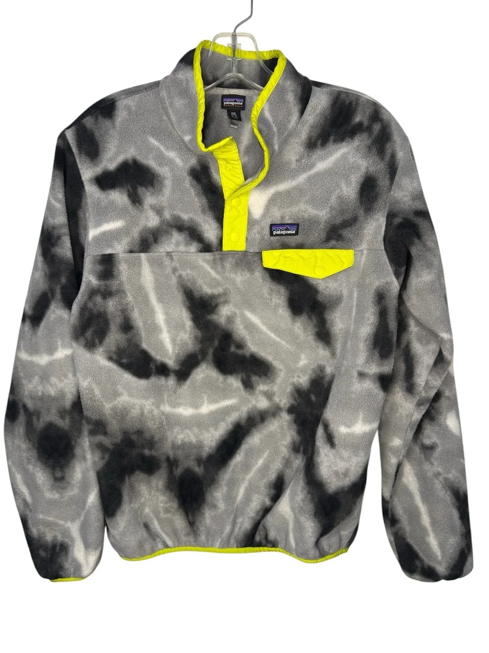 Patagonia Synchilla Snap-T Grey Black Yellow Fleece Pullover Boy’s Size XXL