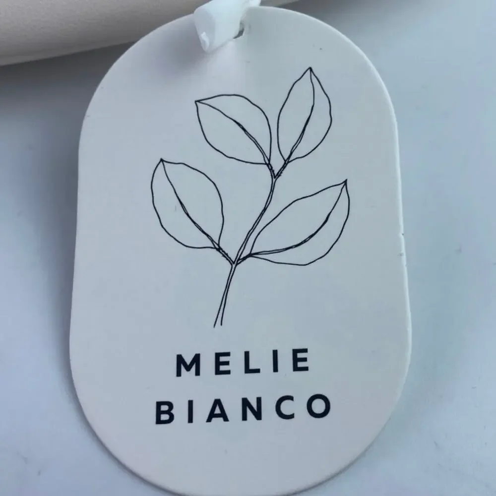 NEW Melie Bianco Alexandra Cream Faux Leather Vegan Zip Hobo Handbag One Size