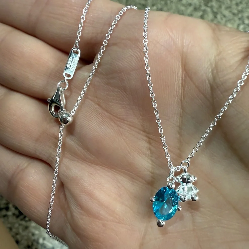 New! Necklace tous sterling silver 925 topaz
