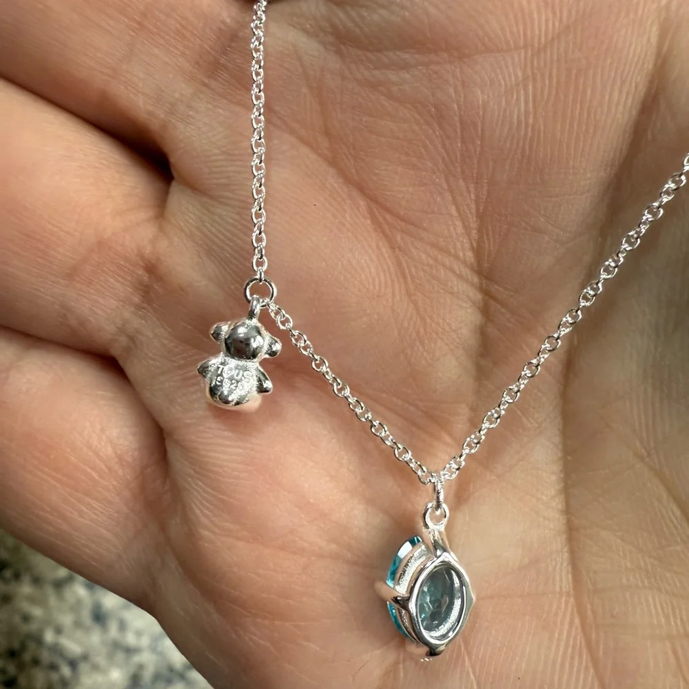 New! Necklace tous sterling silver 925 topaz
