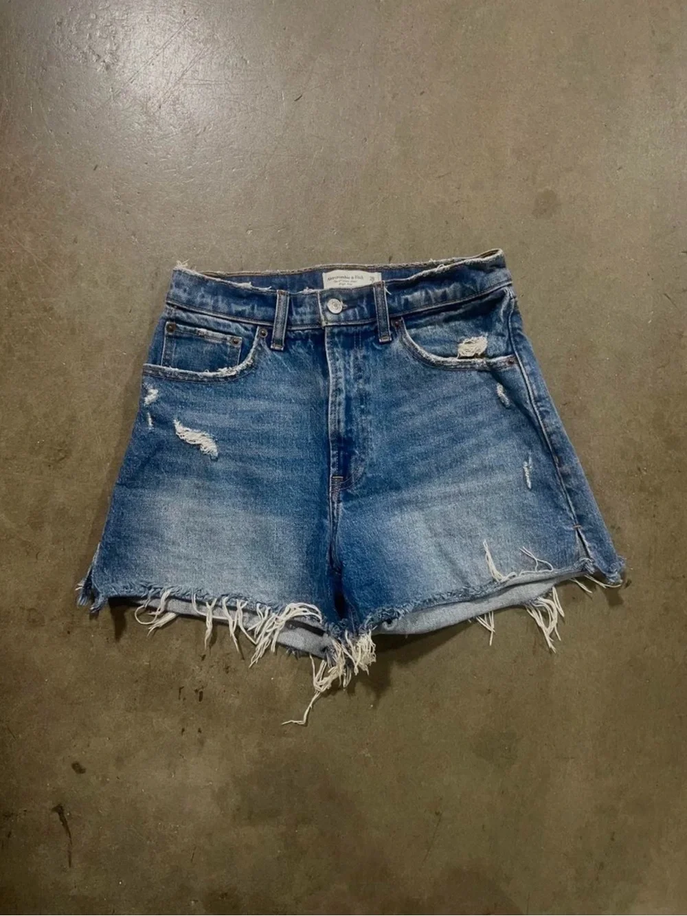Abercrombie & Fitch Denim Cutoff Mom Shorts