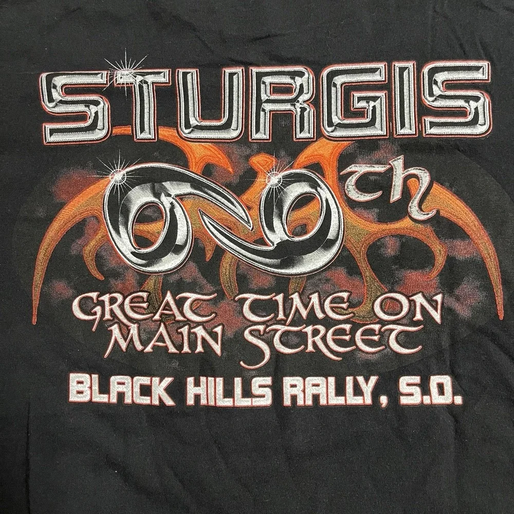 Vintage 2009 Sturgis Motorcycle Rally TShirt‎ Mens XL Faded Black 69 Y2K