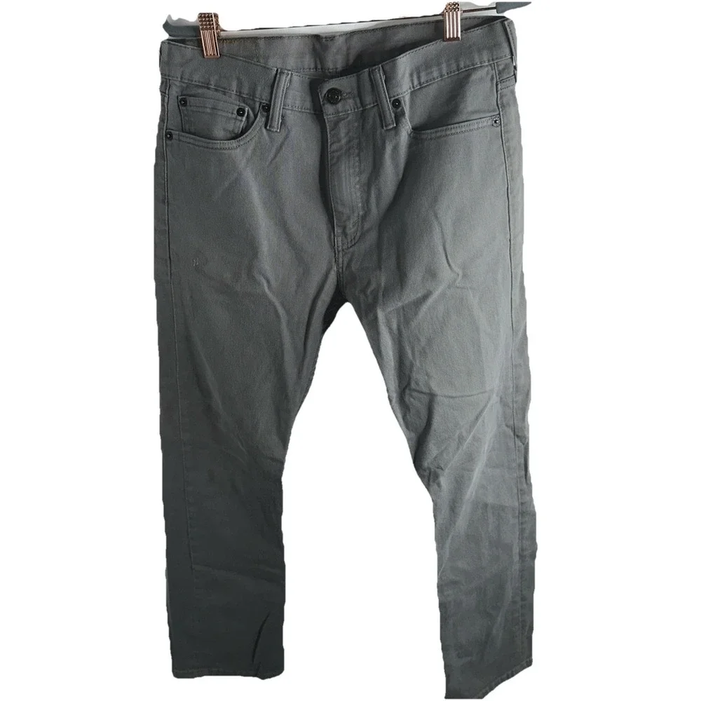 Levis 513 Jeans Mens‎ 31x30 Gray Denim Stretch