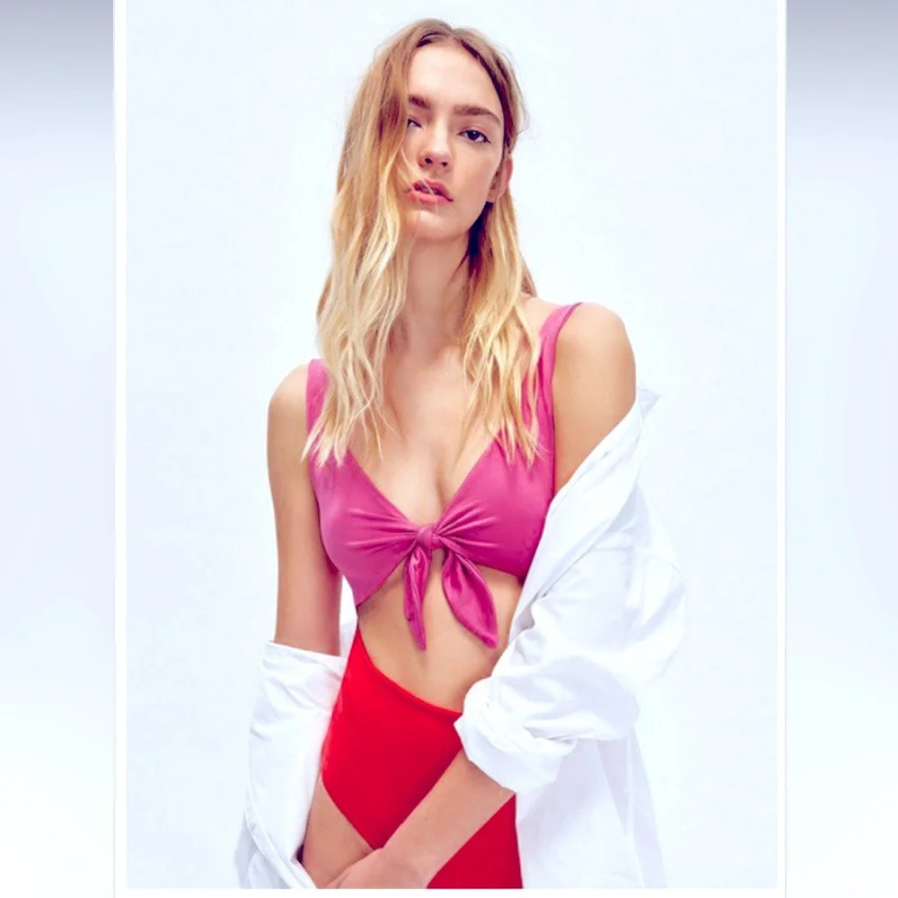 Zara red love pink