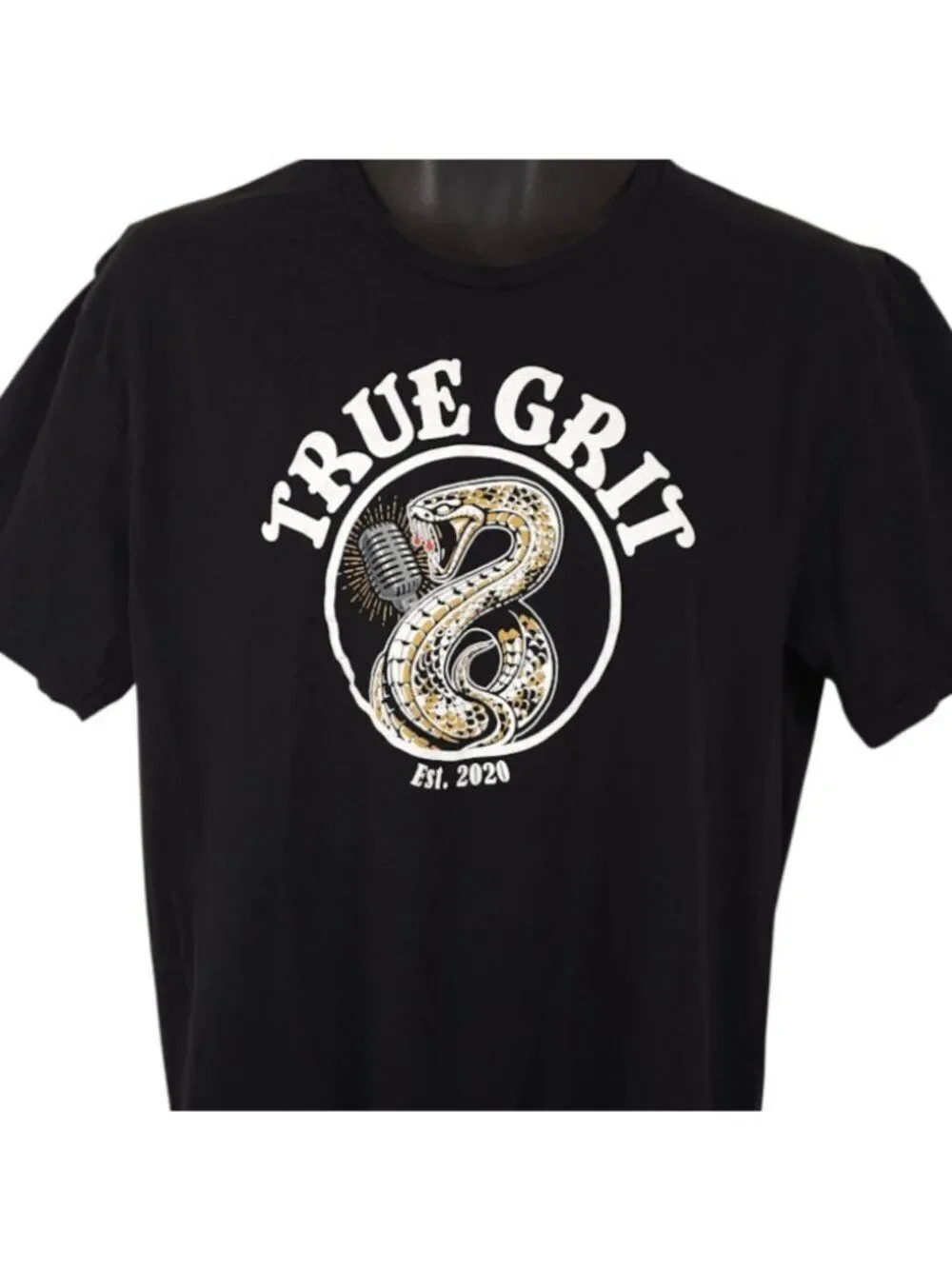 True Grit T Shirt Mens Size Large Black Las Vegas Rock & Roll Blues Band Tee