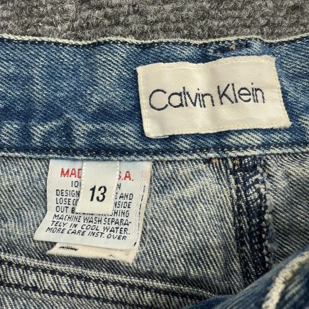 Vintage Calvin Klein Jeans Womens 13 Blue Cotton High Rise Tapered Mom 90s Retro