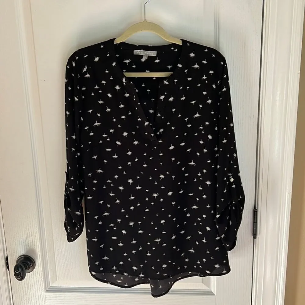 Daniel Rainn Black 3/4 sleeve Blouse